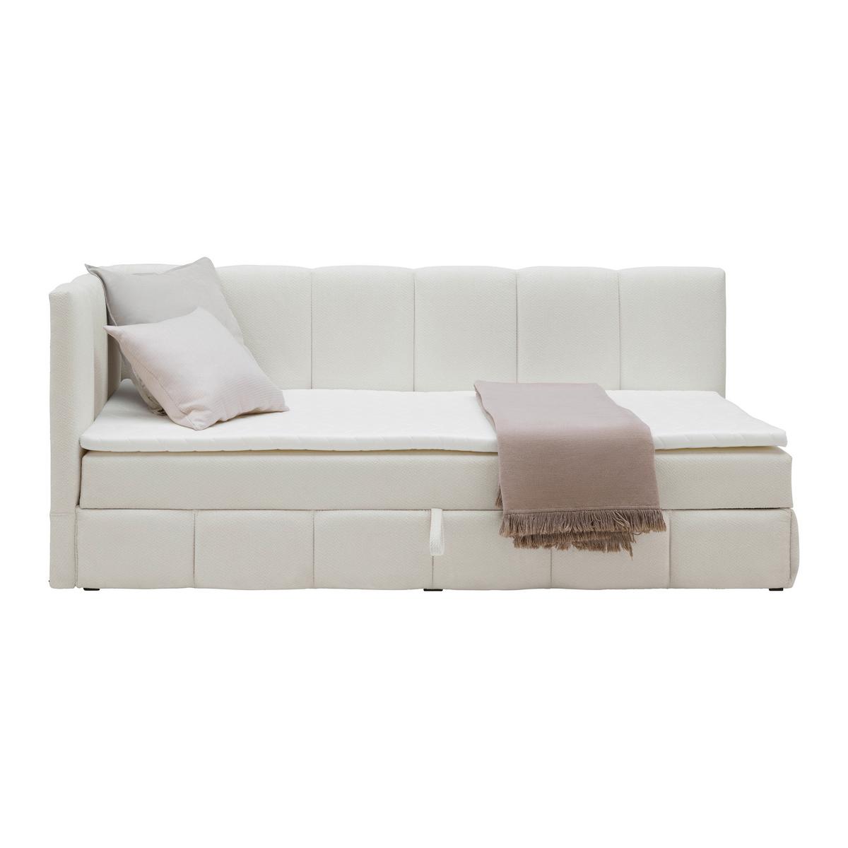 Bett Luna Beige ca. 100x200cm - Beige/Schwarz, MODERN, Holz/Kunststoff (100/200cm) - Mömax