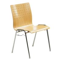 Besucherstuhl "My Arcado", buchefarbe - Chromfarben/Buchefarben, Basics, Holz/Metall (53/83/54cm) - MID.YOU
