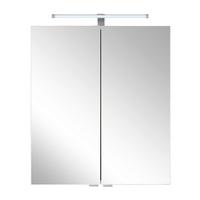 Spiegelschrank in Weiss - Weiss/Silberfarben, Konventionell, Holzwerkstoff/Metall (60/71/20cm) - Mömax