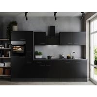 Kuhinjski Blok Z Aparati Oliver, 310cm - srebrne barve/črna, Design, kovina/leseni material (310cm) - Respekta