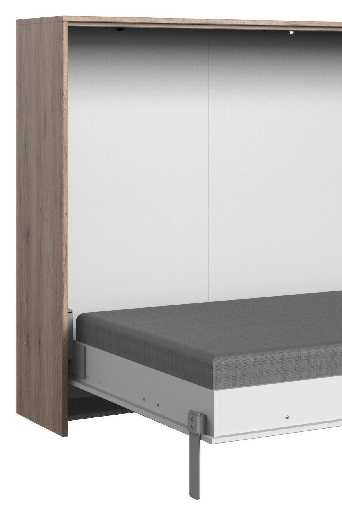 Klappbett Juist ca. 120x200 cm Weiß/Eiche - Eichefarben/Weiß, KONVENTIONELL, Holz/Holzwerkstoff (120/200cm) - MID.YOU