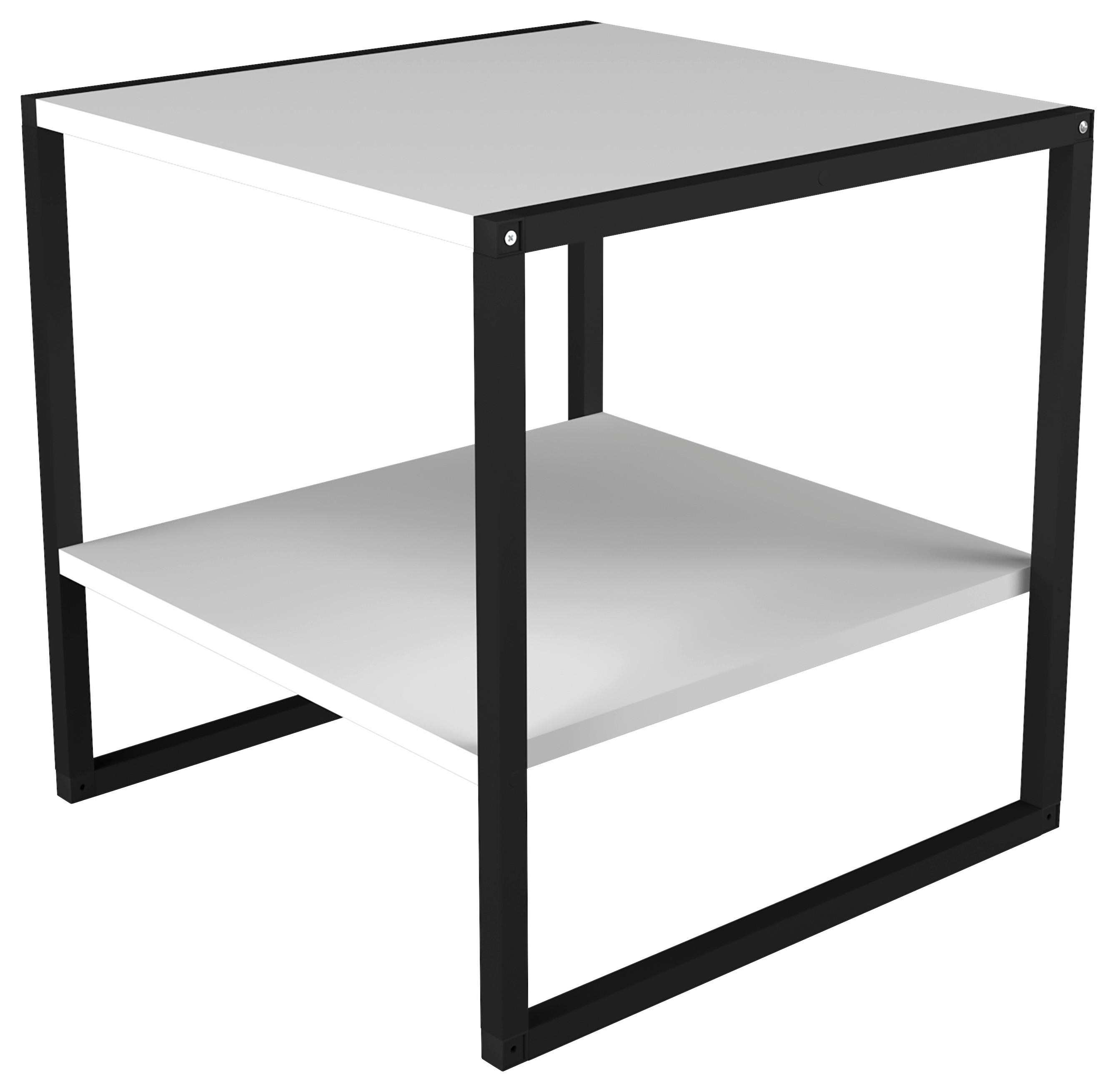 Couchtisch Insasi M - Weiss/Schwarz, Design, Holzwerkstoff/Metall (50/50/50cm) - MID.YOU