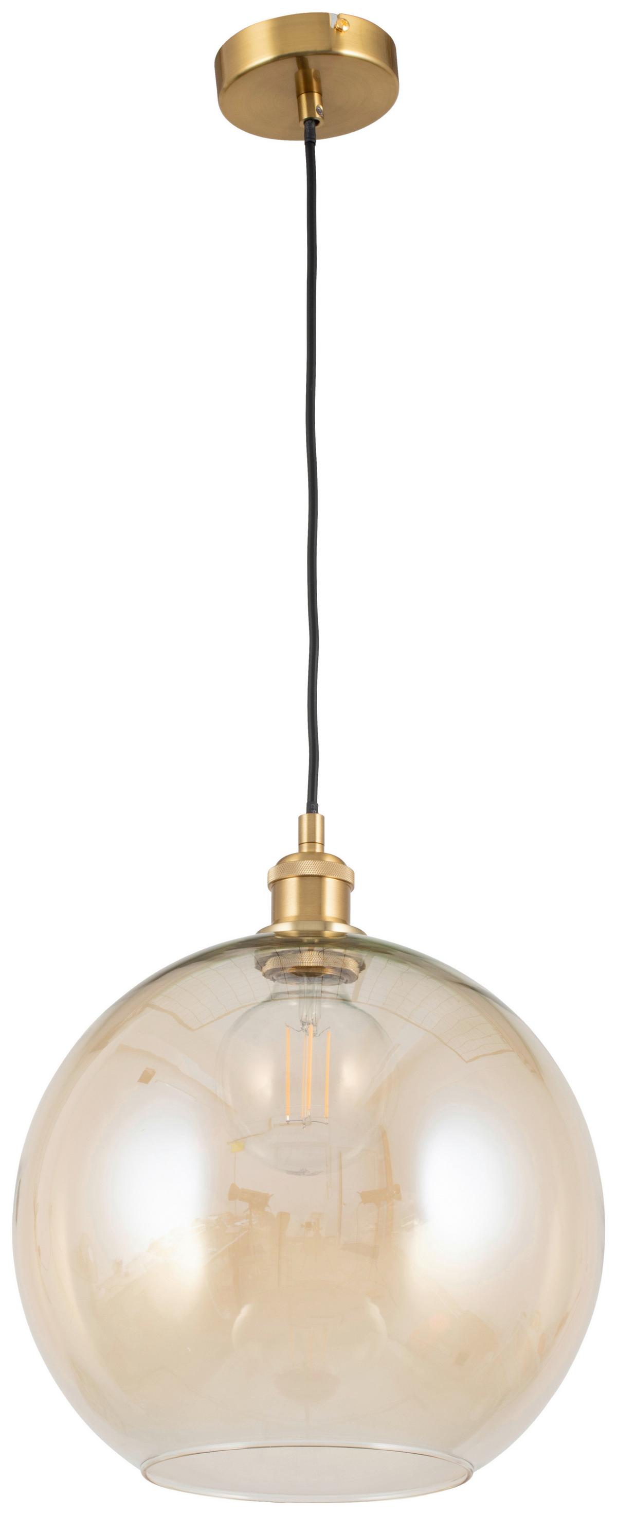 LAMPA WISZĄCA PAOLA - kolor bursztynowy, Trend, metal/szkło (30/137,5cm) - Novel