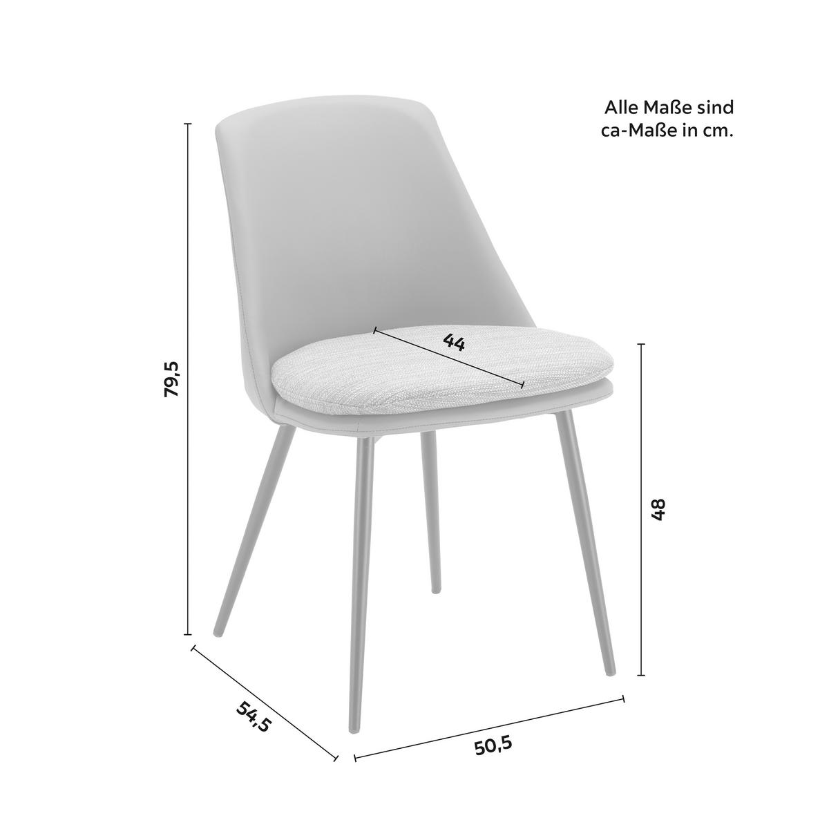 KRZESŁO BIANCA - czarny/brązowy, Modern, skóra/tworzywo sztuczne (50,5/79,5/54,5cm) - Bessagi Home