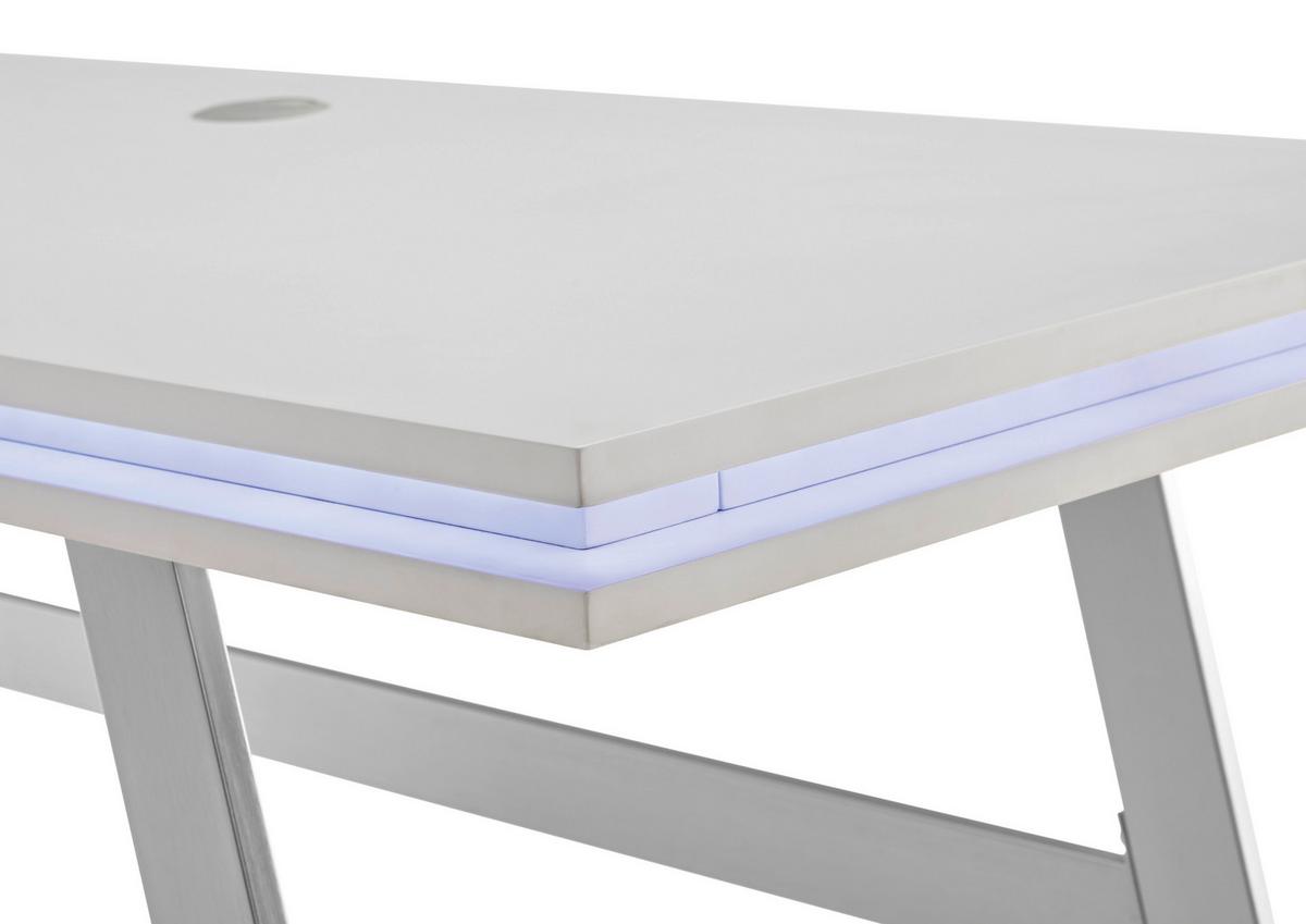 Pisalna Miza Tiflis 1 - barve nerjavečega jekla/bela, Moderno, kovina/leseni material (140/75/60cm) - Mömax