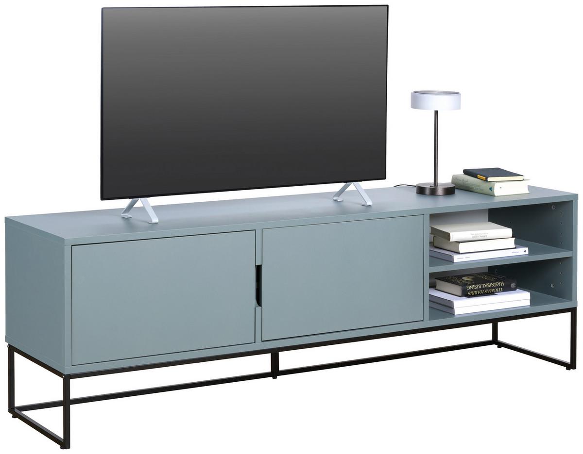 KOMODA NISKA LIPP - LOMOCO - - czarny/ciemnozielony, Design, materiał drewnopochodny/metal (176/57/43cm) - Lomoco