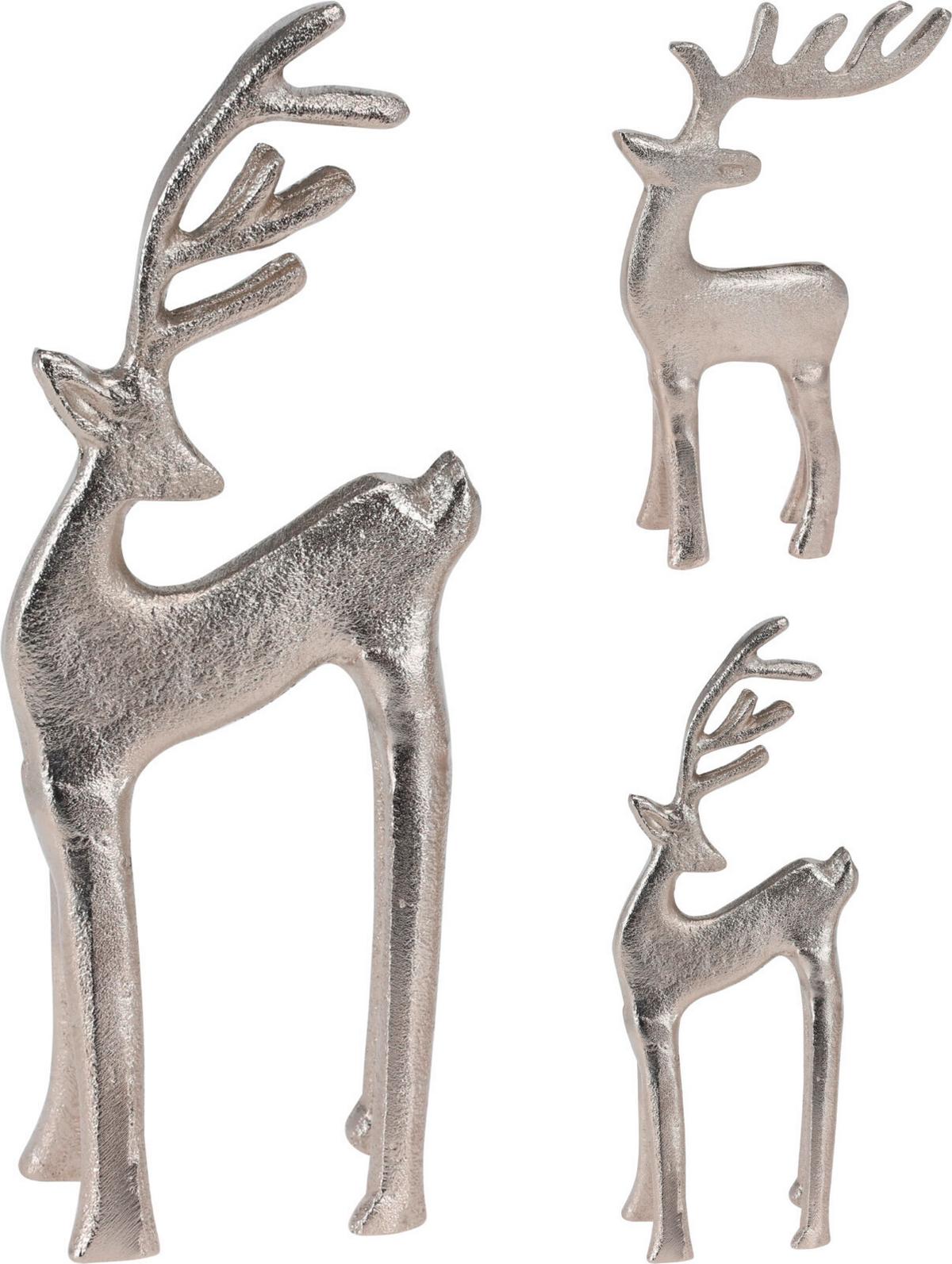 Dekorentier RAINE - Silberfarben, Metall (7/4/18,5cm)