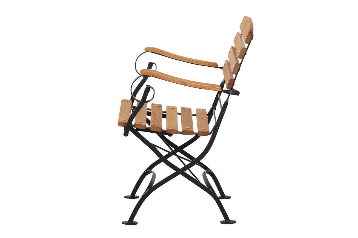 Gartenklappsessel Robinienfarbe Echtholz - Robinienfarben/Schwarz, KONVENTIONELL, Holz/Metall (60/87/57cm) - Siena Garden