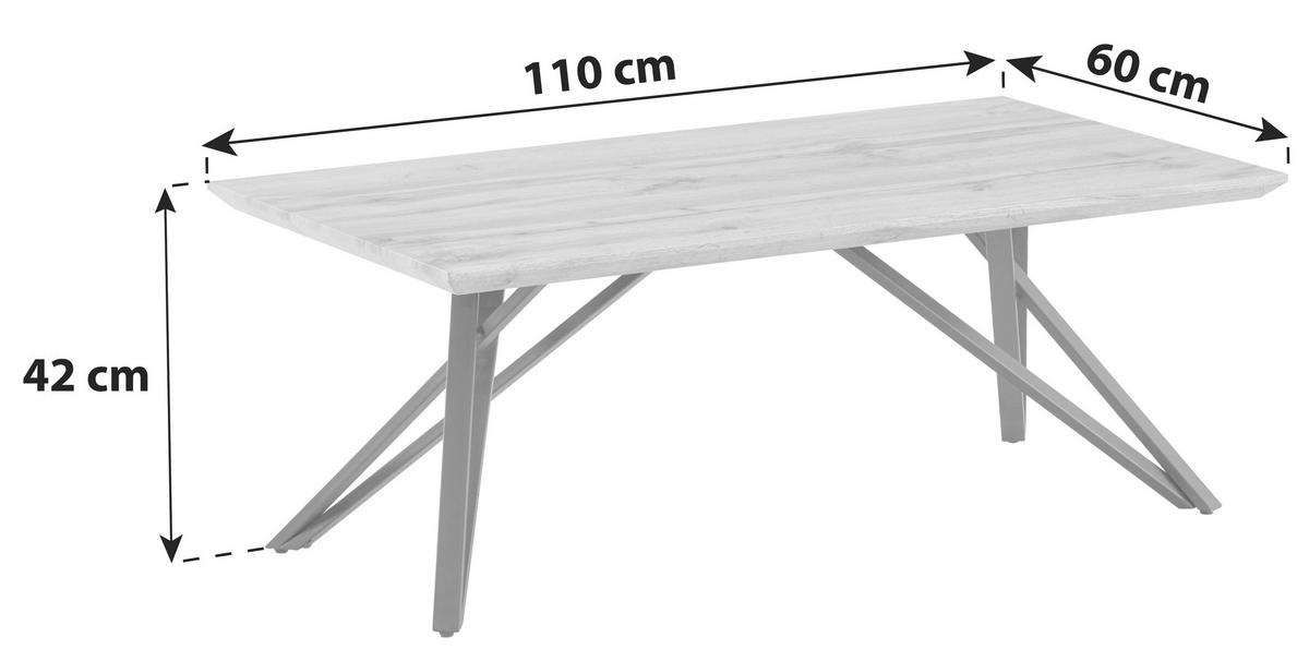 Stolić Turin - boje hrasta/crna, Moderno, drvni materijal/metal (110cm) - Modern Living
