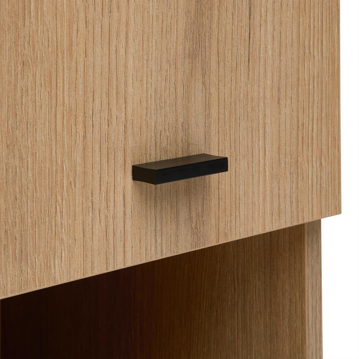 Hochschrank Basix Eichefarben ca. 30x185x39,6cm - Eichefarben/Schwarz, Basics, Holzwerkstoff/Kunststoff (30/185/39,6cm) - Mömax