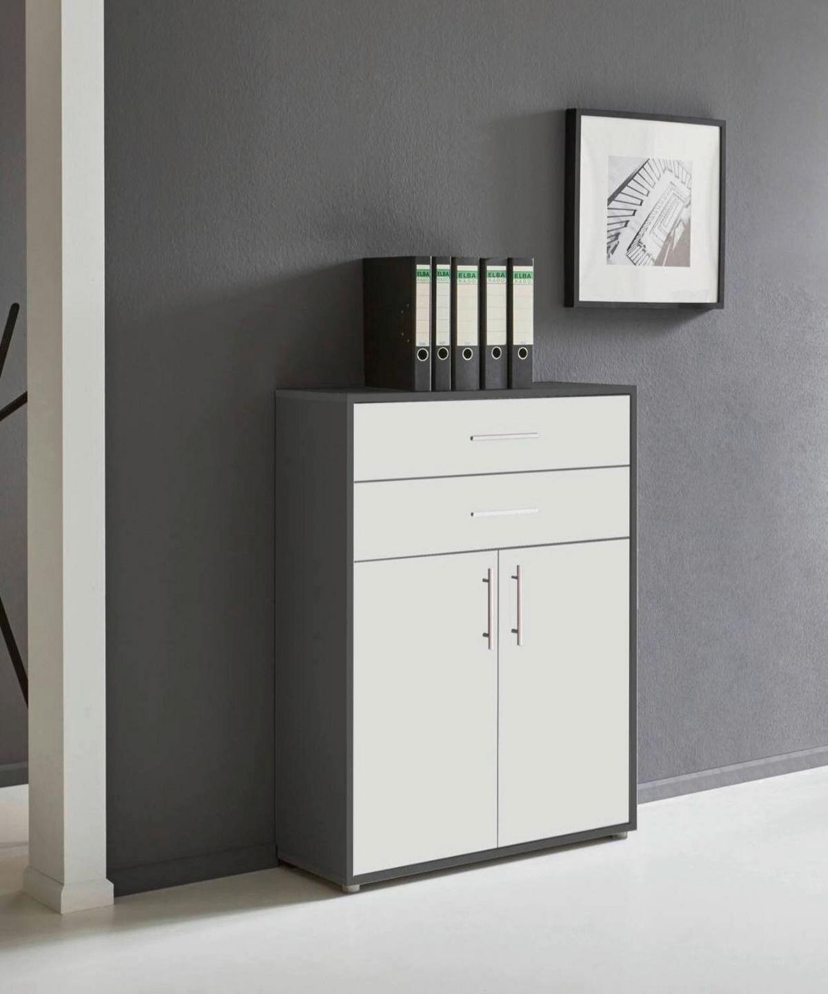 AKTENSCHRANK OFFICE EDITION - Anthrazit/Weiß, LIFESTYLE, Holzwerkstoff (84,4/113,6/33cm) - MID.YOU