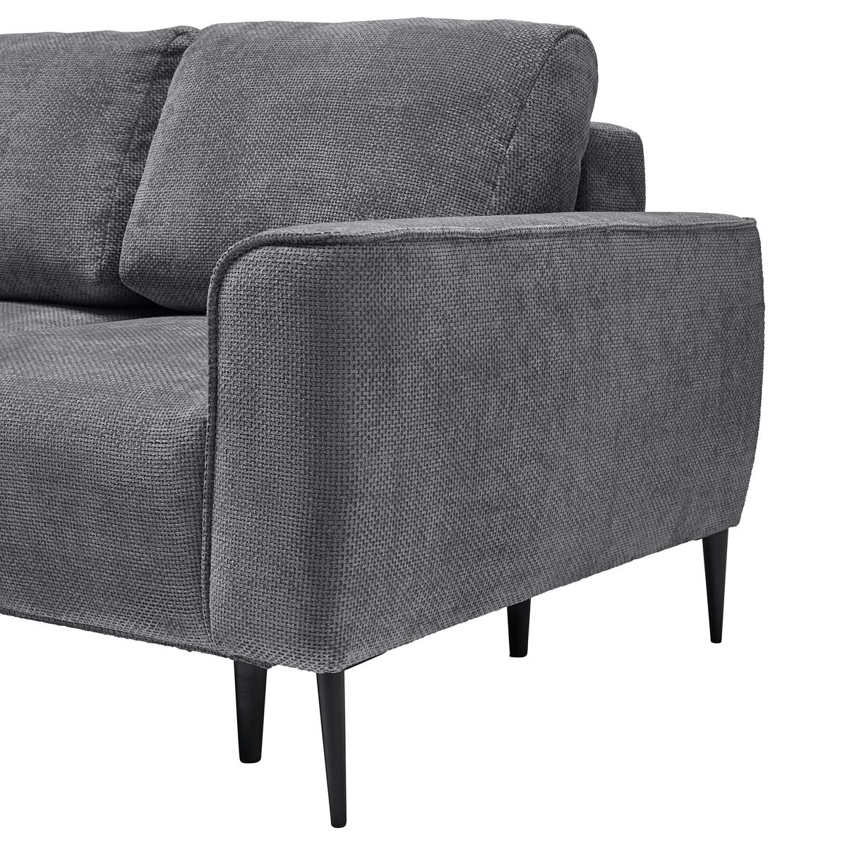 Ecksofa Custom Anthrazit - Anthrazit/Schwarz, MODERN, Textil/Metall (164/85/255cm) - Mömax