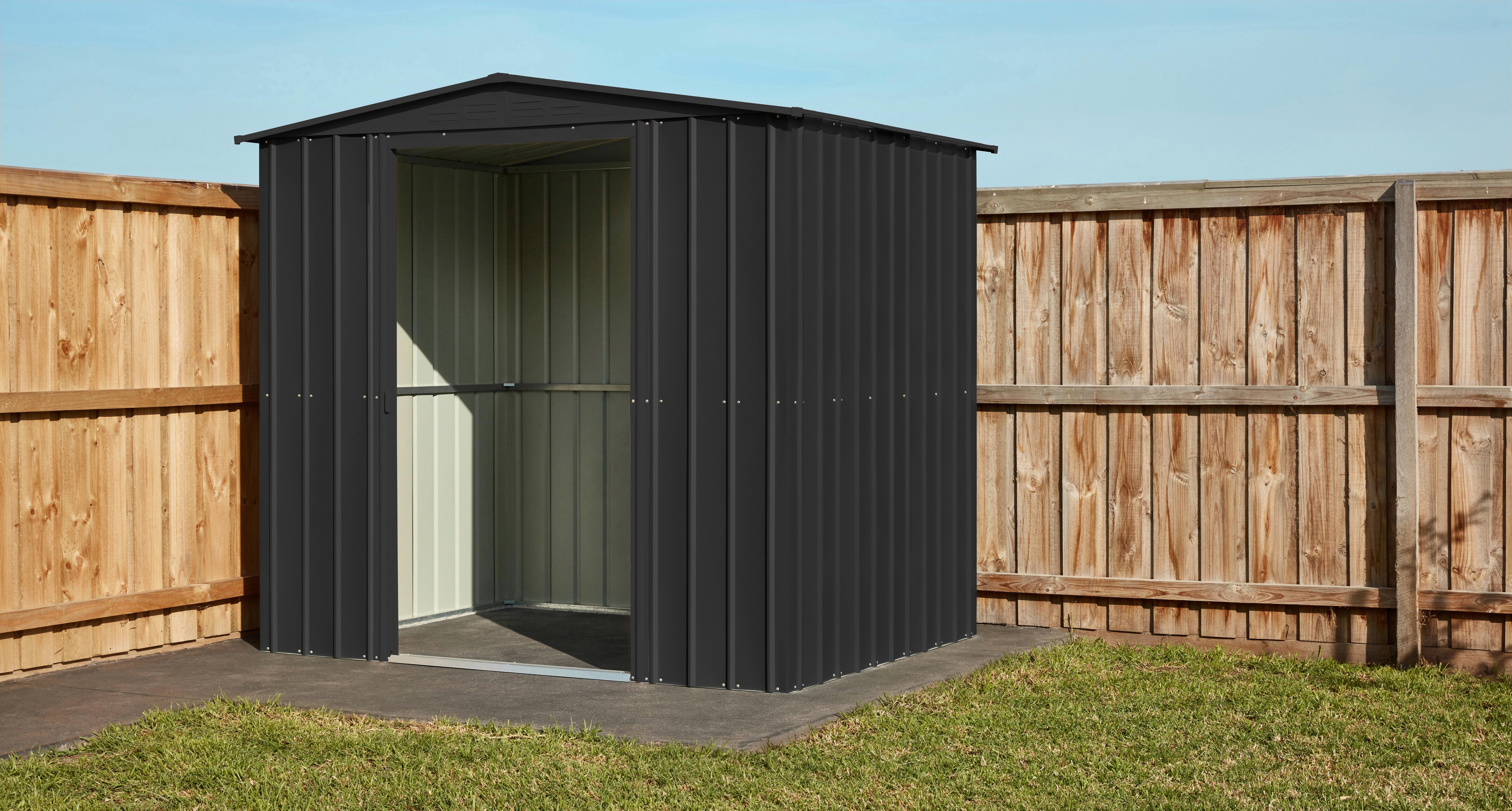 Gartenhaus 108 In Anthrazit - Anthrazit, Basics, Metall (308/225/247cm)