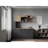 Küchenblock Oliver m. Geräten Grau - Eiche Artisan/Grau, Trend, Holzwerkstoff/Metall (175cm) - Respekta