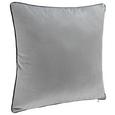 Samtkissen Valska ca.45x45cm - Hellgrau, MODERN, Textil (45/45cm) - Mömax modern living