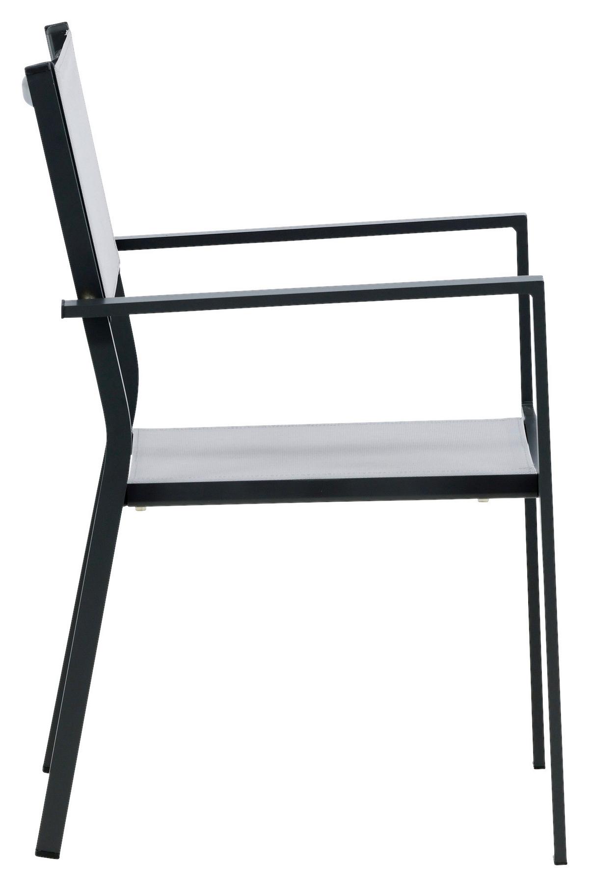 Stapelsessel-2er Set Copacabana Grau/Schwarz - Schwarz/Grau, KONVENTIONELL, Textil/Metall (56,5/88/61cm) - Gardenson