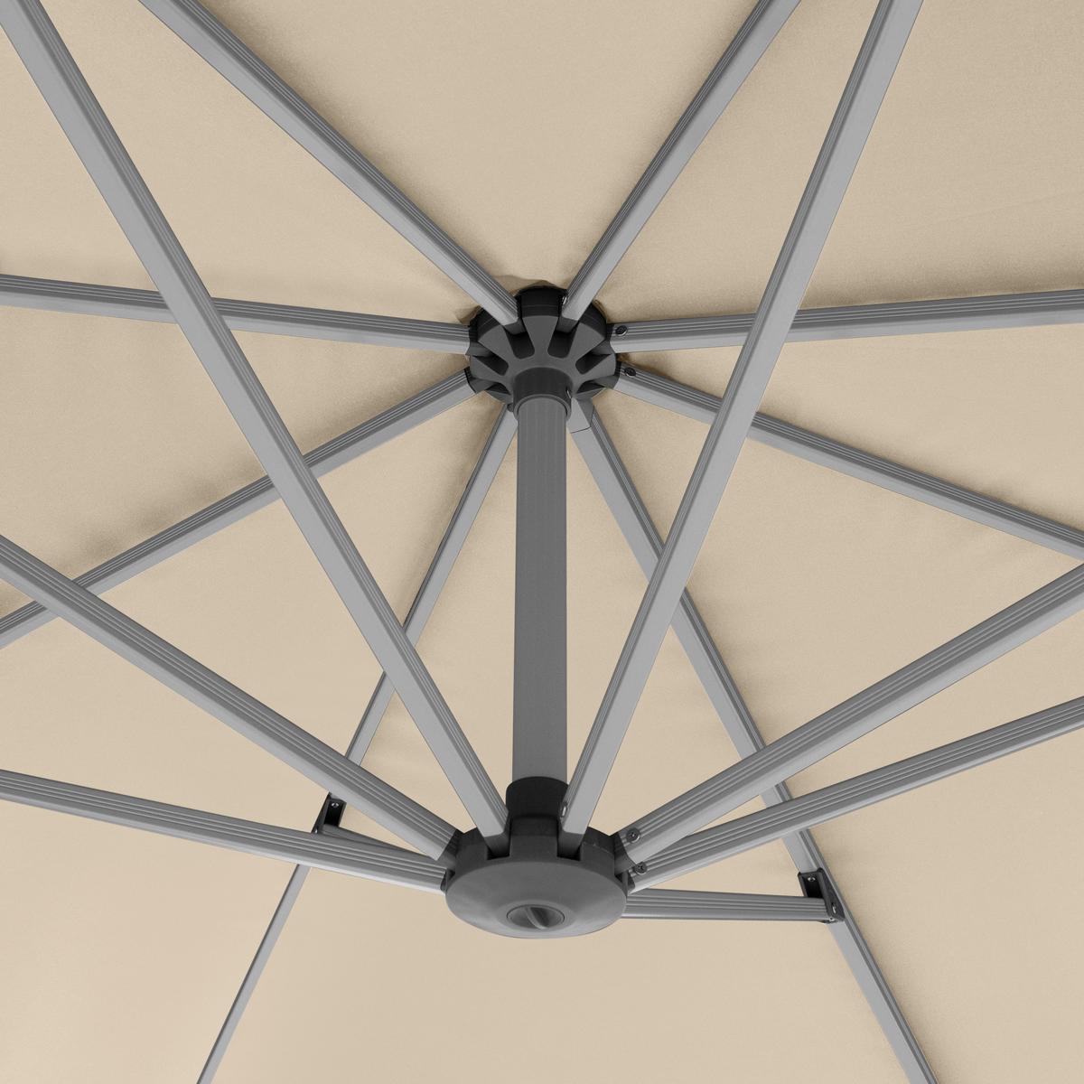 Ampelschirm Knirps Beige ca. 275x275cm - Beige/Silberfarben, KONVENTIONELL, Textil/Metall (275/275cm) - KNIRPS