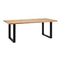 Esstisch Yola in Holz Wildeiche massiv ca. 200x100cm - Wildeiche/Schwarz, MODERN, Holz/Metall (200/100/75cm) - Bessagi Home