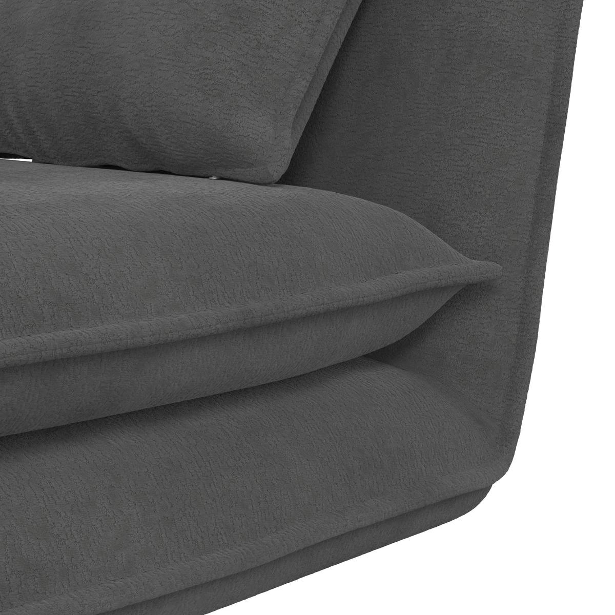 Schlafsessel Macy Bouclé Dunkelgrau - Dunkelgrau, MODERN, Textil/Metall (83/35/68cm) - Bessagi Home