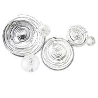 Metallbild Circles Silberfarben ca. 94x56cm - Silberfarben, Basics, Metall (94/56/6cm)