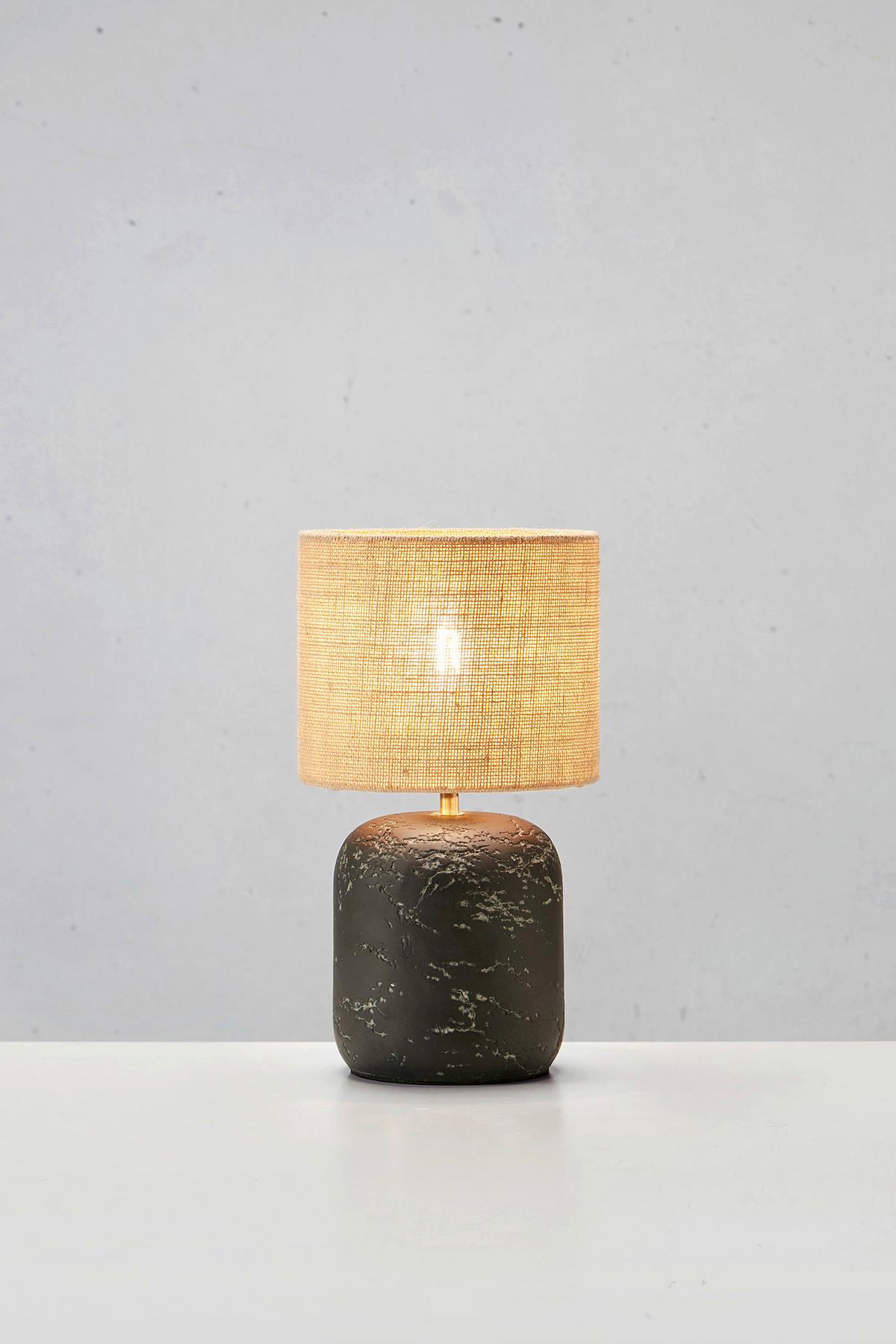 Tischleuchte Montagna max. 40 Watt - Schwarz, Basics, Naturmaterialien/Kunststoff (25/25/45cm) - Markslöjd