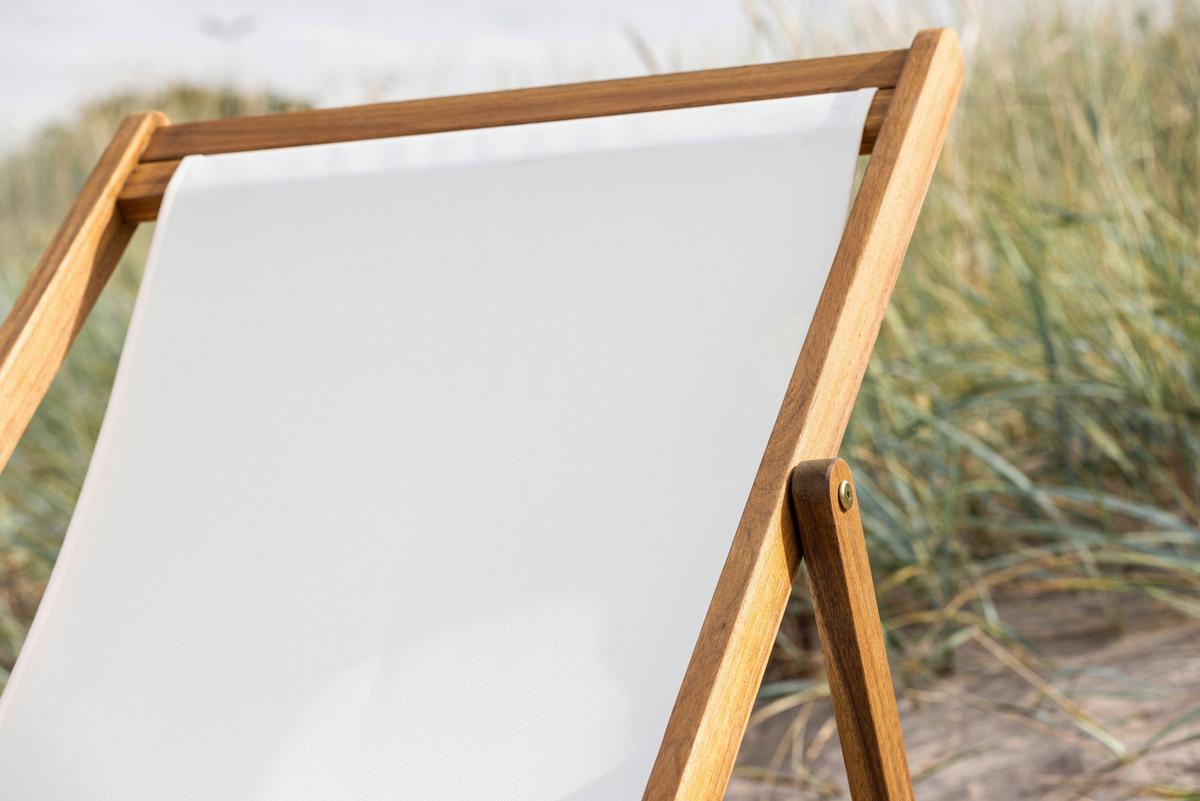 STRANDSTUHL PEACHY - Beige/Naturfarben, KONVENTIONELL, Holz/Textil (57/80/105cm) - Gardenson
