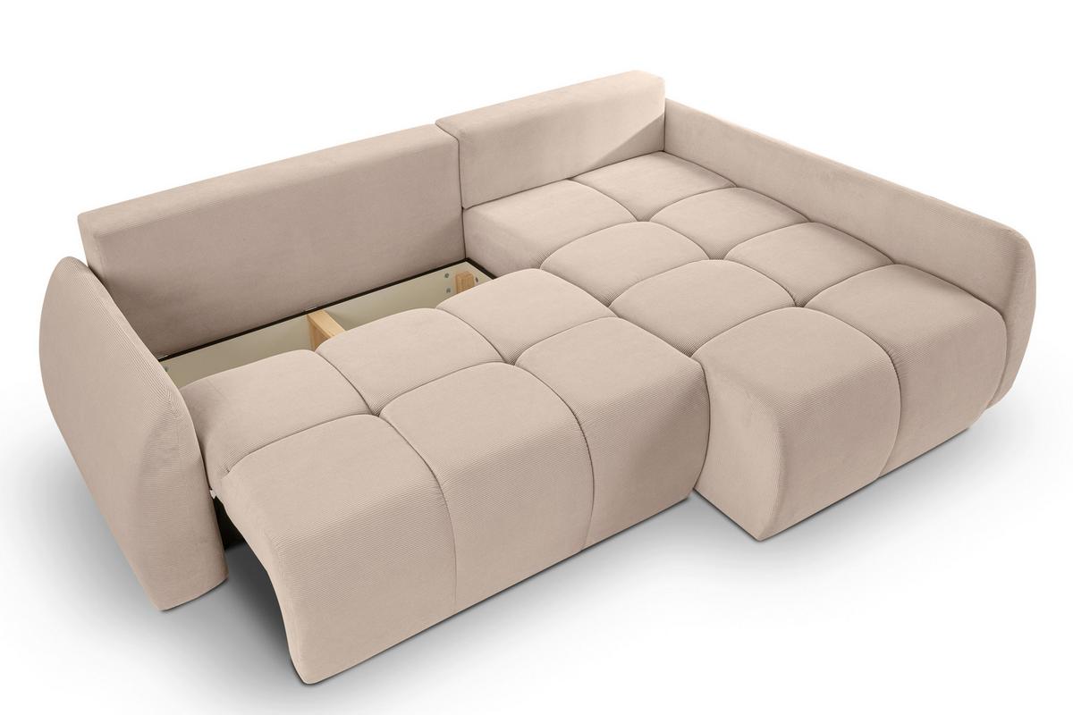 Ecksofa Sancho Long Beige - Beige/Schwarz, Basics, Holz/Kunststoff (255/155cm) - MID.YOU