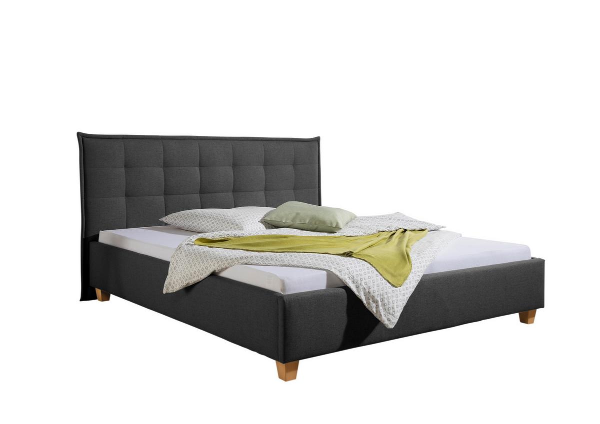 Polsterbett Tracy Anthrazit ca. 200x200 cm - Anthrazit/Naturfarben, MODERN, Holz/Textil (200/200cm) - Livetastic