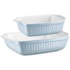 Auflaufformenset Kitchen Time aus Keramik, 2er-Set - Hellblau, Basics, Keramik (33/8/24cm) - Mäser