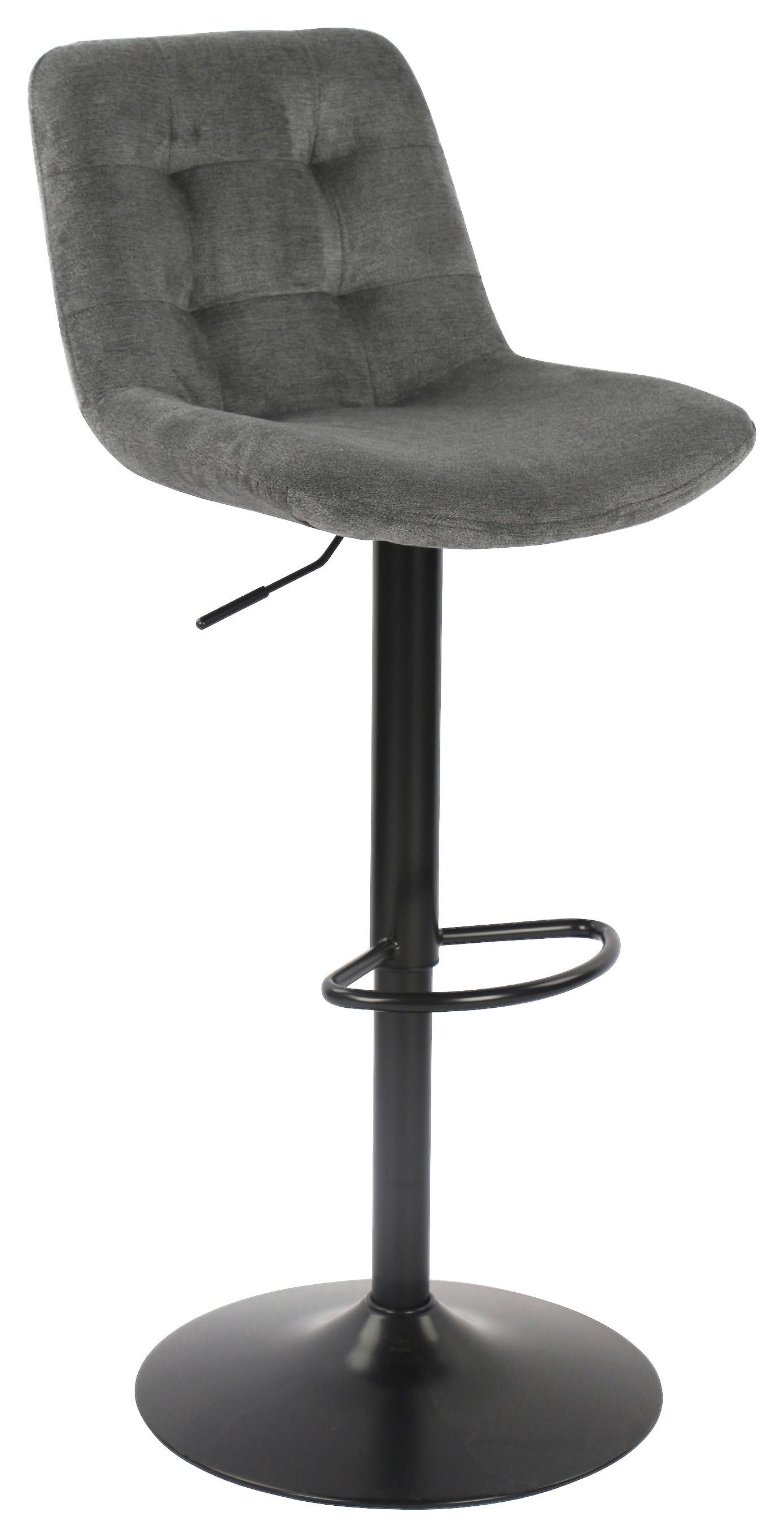 Barski Stol Lars, Antracit - črna/antracit, Moderno, kovina/tekstil (47/89.5-111.5/52cm) - Mömax