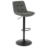 Barhocker Lars Anthrazit/Schwarz - Anthrazit/Schwarz, MODERN, Textil/Metall (47/89.5-111.5/52cm) - Mömax