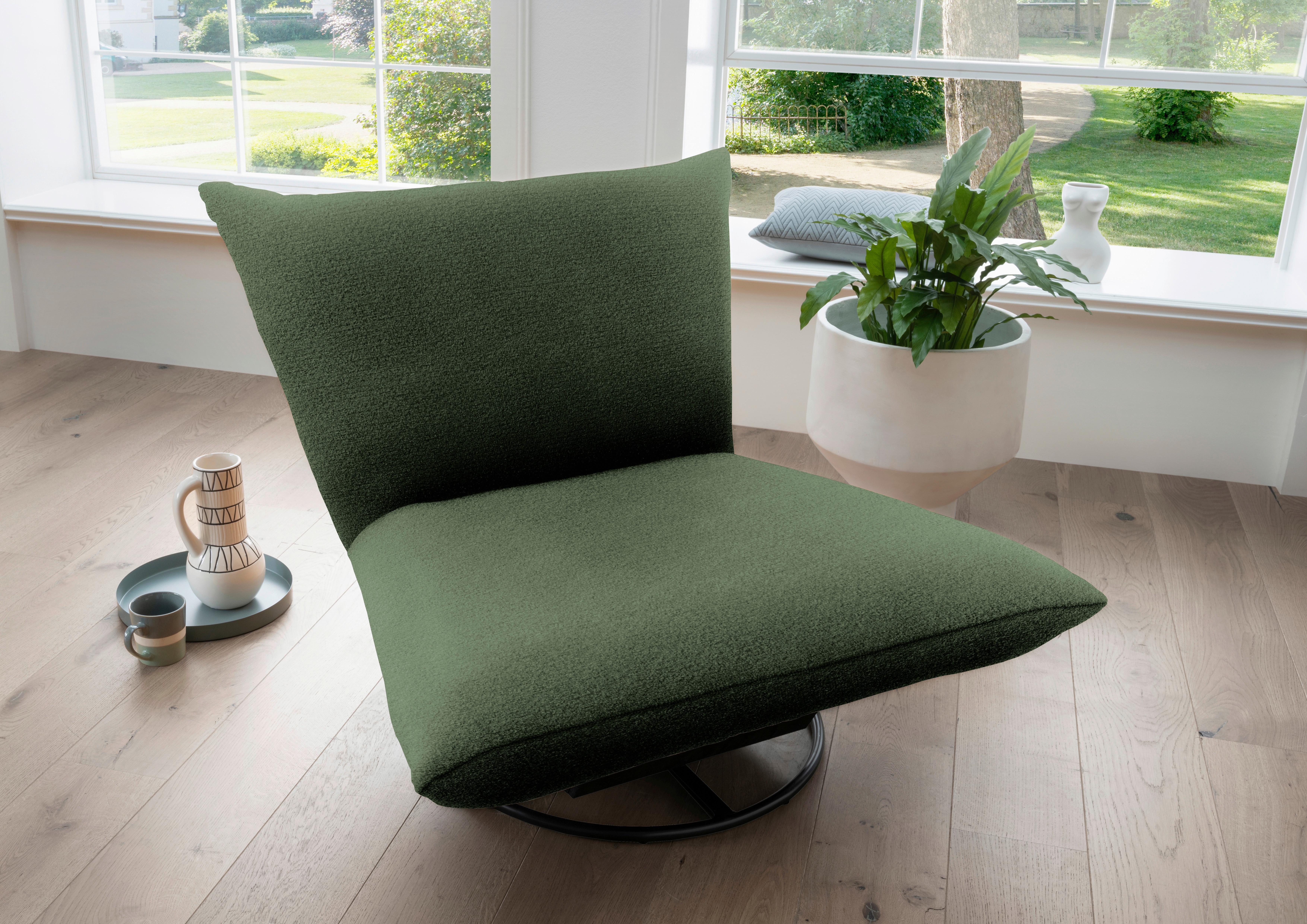 Relaxsessel Cremona ca. 100x78x96 cm Dunkelgrün - Dunkelgrün/Schwarz, Design, Textil/Metall (100/78/96cm) - Livetastic