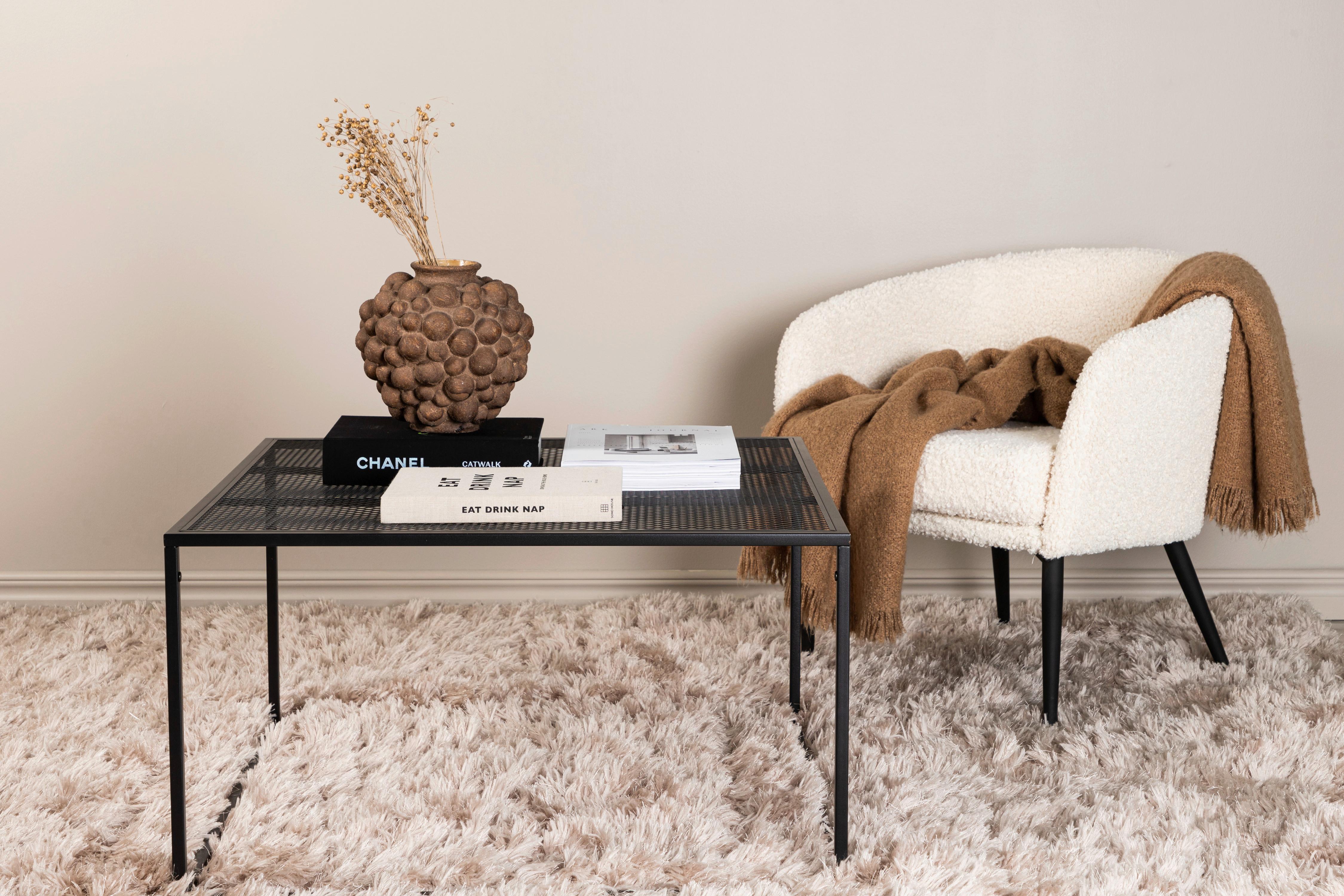 COUCHTISCH NETZ - Schwarz, Design, Metall (80/80/45cm) - Livetastic