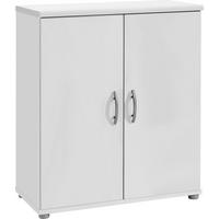 KOMODA LILLY - kolor srebrny/biały, Design, materiał drewnopochodny/tworzywo sztuczne (60/70/30cm) - Livetastic