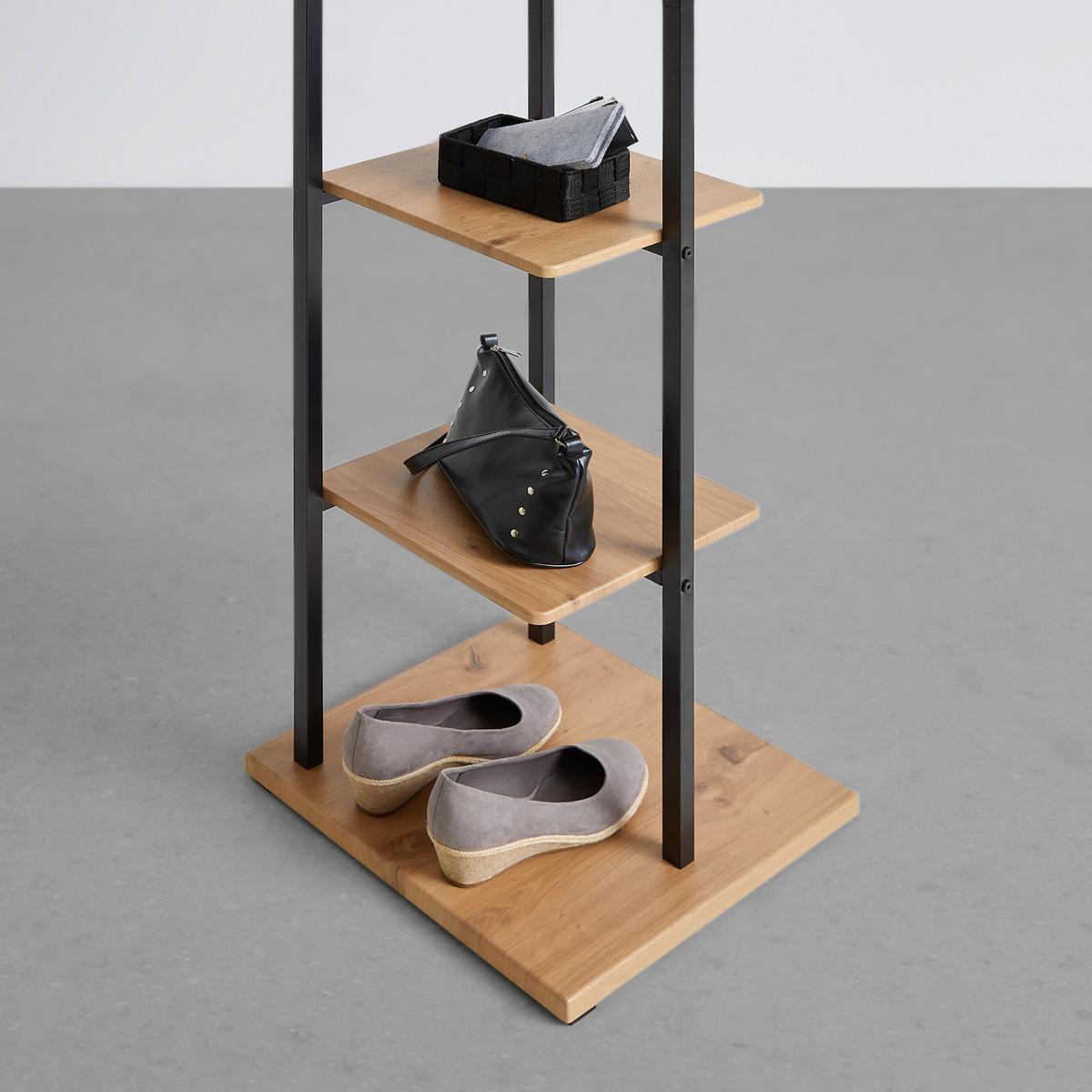 Garderobenständer Lugo Schwarz - Schwarz, MODERN, Holzwerkstoff/Metall (40/182/40cm) - Mömax