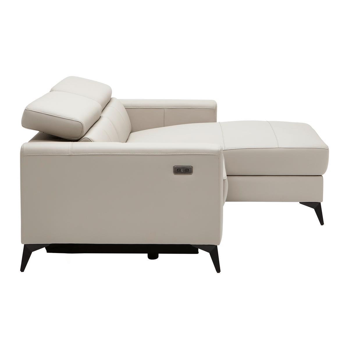 Ecksofa Bari Beige - beige/noir, Konventionell, cuir/métal (214/75-95/102-163cm) - Mömax