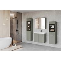 Badmöbel-Set 5-tlg. Madrit mit LED ca. 140 cm Grün - Weiß/Grün, LIFESTYLE, Glas/Keramik (120,4/131,5/30,2cm) - P & B