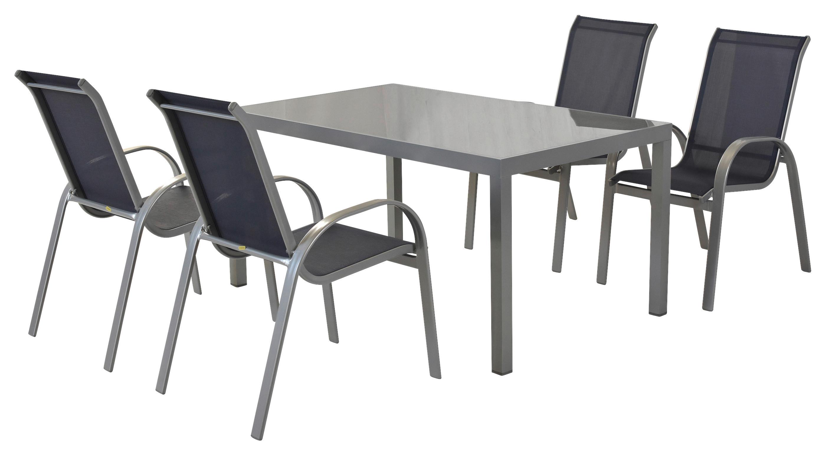 GARTENSET AMALFI - Blau/Silberfarben, MODERN, Kunststoff/Metall - Gardenson