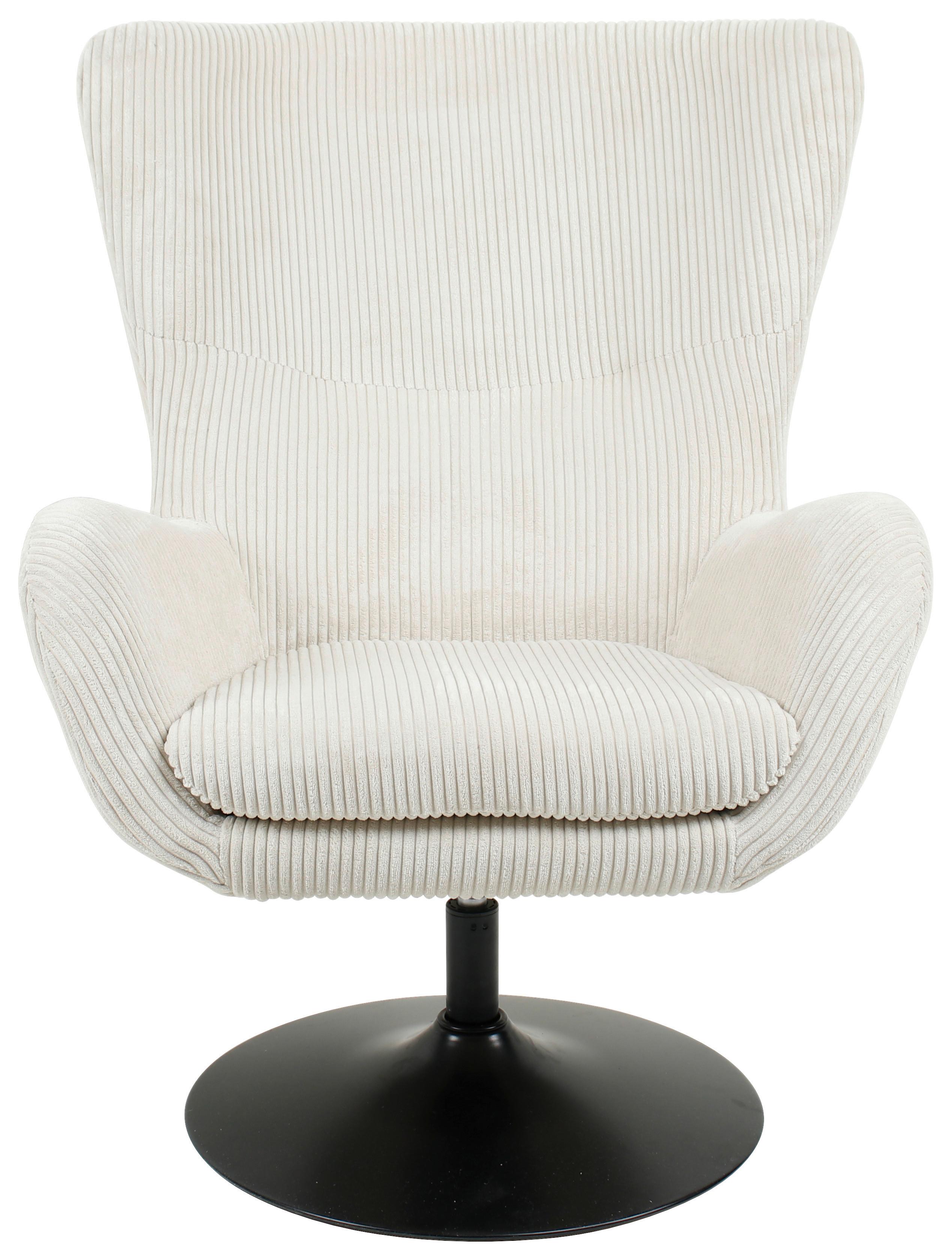 Sessel Shiba in Creme - Creme/Schwarz, MODERN, Textil/Metall (76/99/87cm) - Mömax