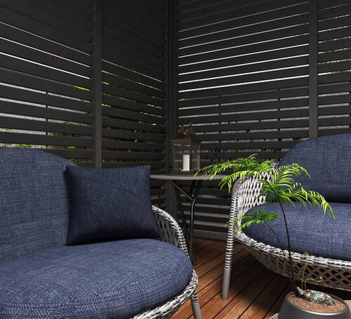 Pavillon-Seitenteil ca. 113x235 cm Anthrazit - Anthrazit, Basics, Metall (113/235/10cm) - Gardenson