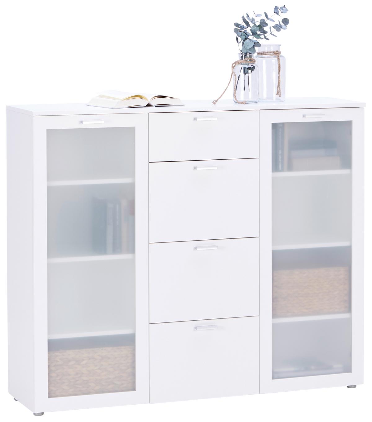 Highboard Xeno in Weiss - Weiss, Konventionell, Holzwerkstoff/Kunststoff (135/115/37cm) - Mömax