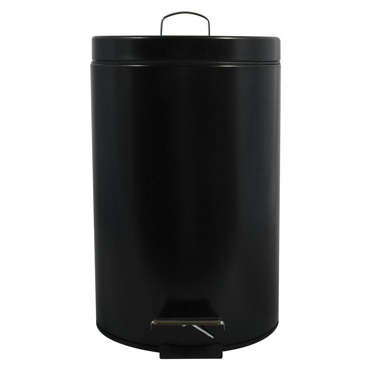 KOSZ NA ŚMIECI Z PEDAŁEM ABFALLEIMER STAHL SCHWARZ 12 L - czarny, Basics, tworzywo sztuczne/metal (25.1/39.4/25.1cm) - Spirella