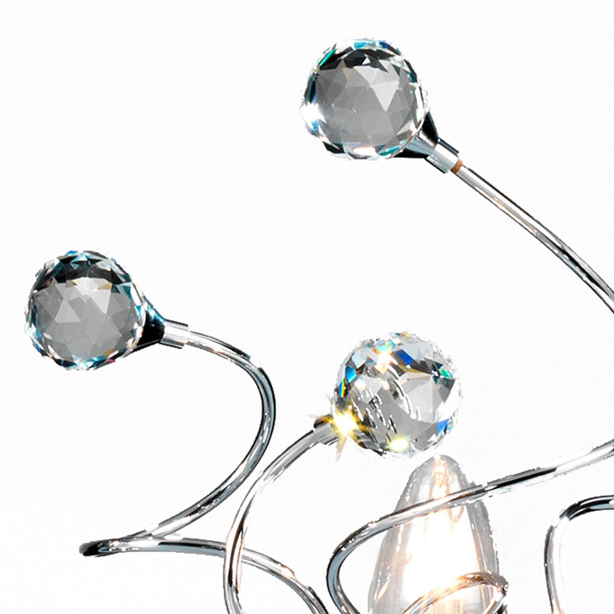 Kristall-Tischleuchte Trilly Chromfarben max. 6 Watt - Chromfarben, KONVENTIONELL, Glas/Metall (23/27cm)