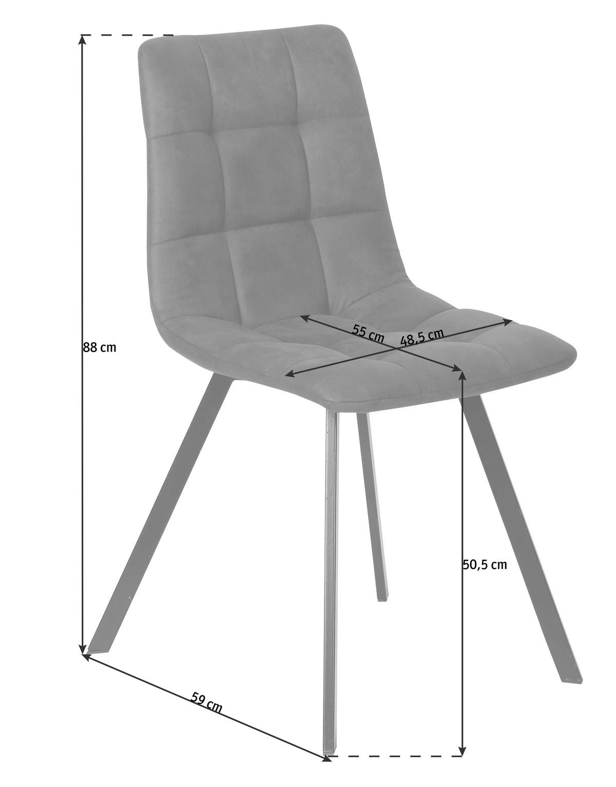KRZESŁO RUBI - czarny/brązowy, Design, metal/tkanina (46/88/54cm) - Carryhome