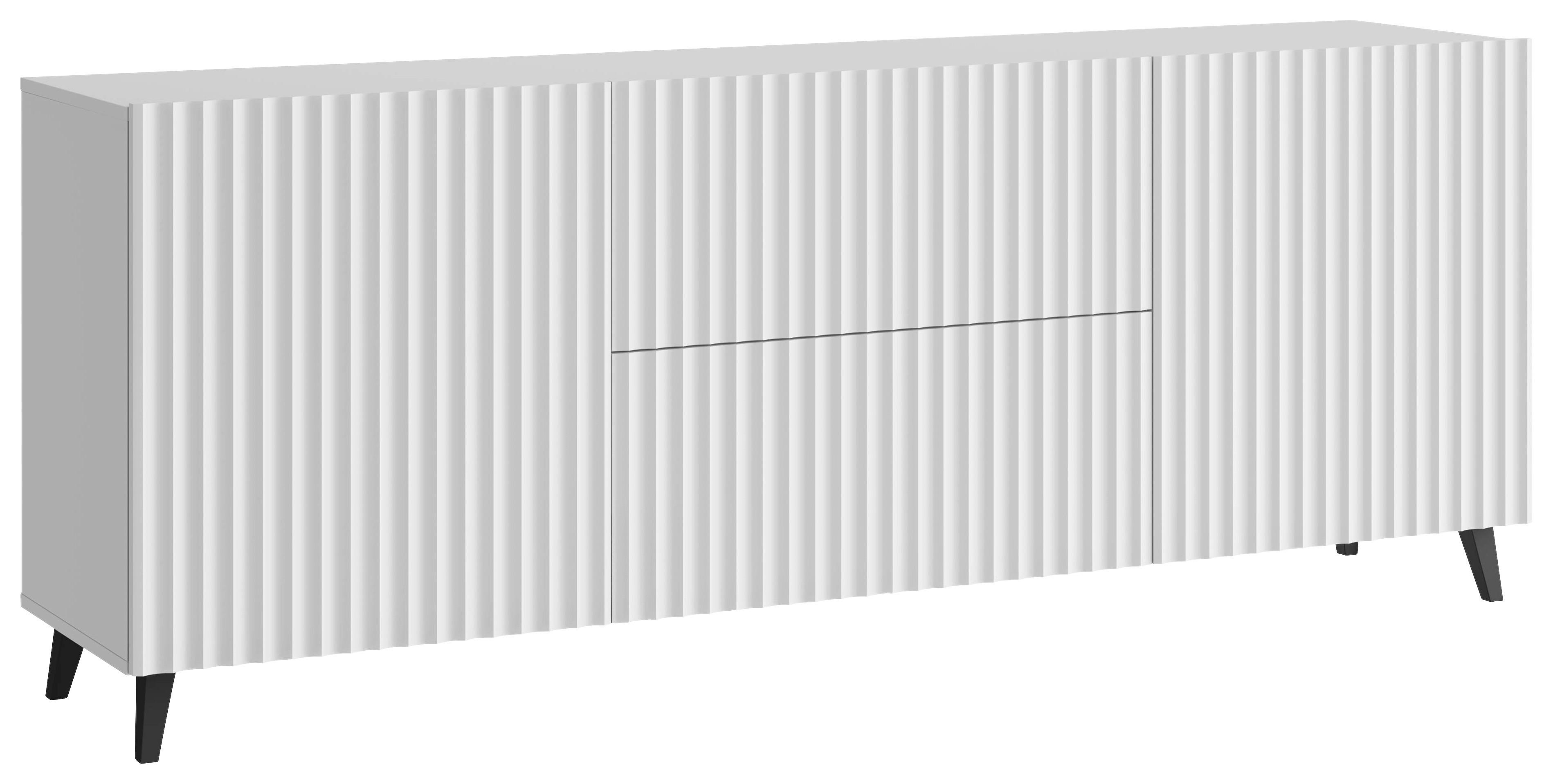 Lowboard Phuket 181 - Weiss/Schwarz, Trend, Holzwerkstoff/Kunststoff (180/69,4/39cm) - P & B