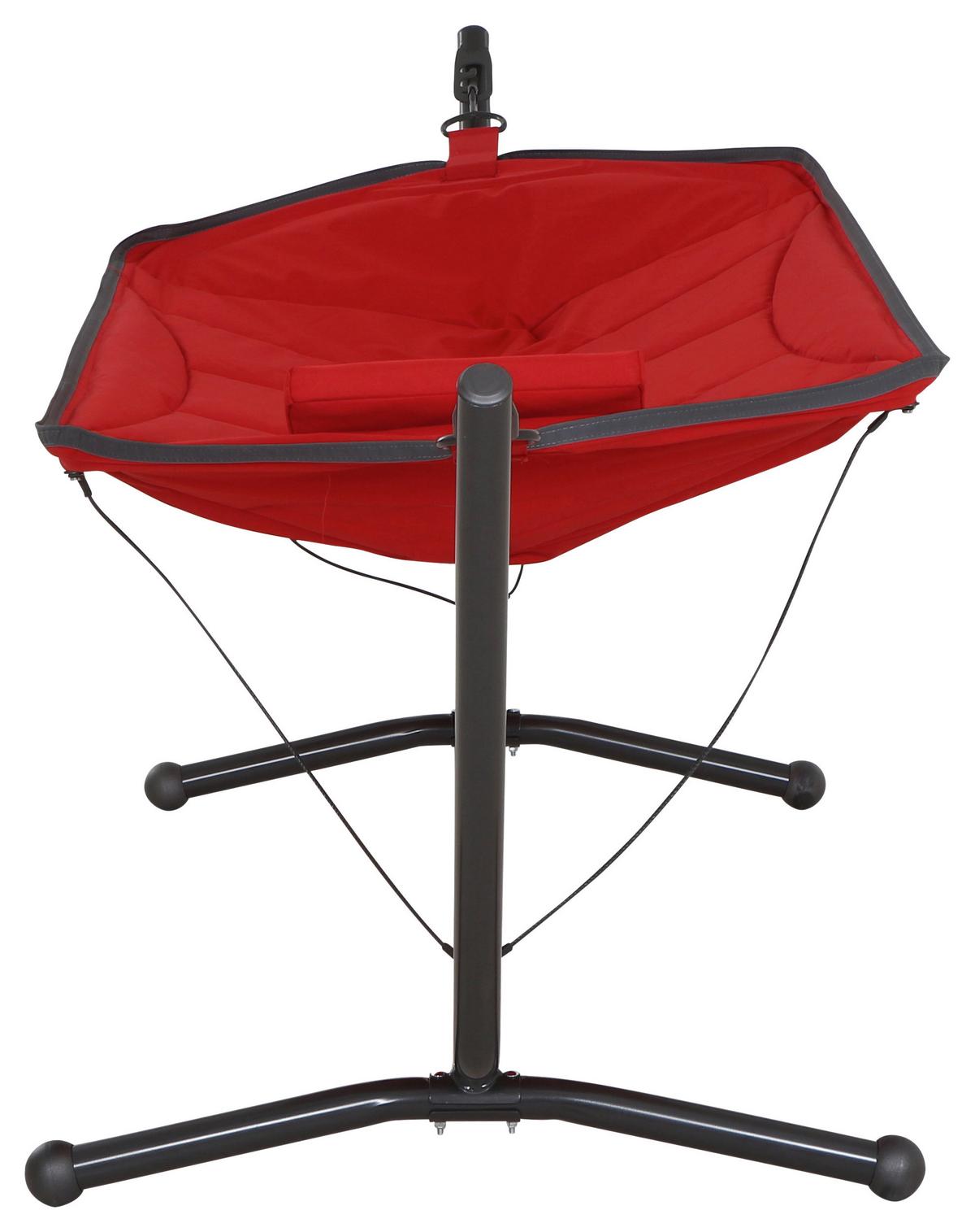 Hängematte Bahia ca. 105x305 cm Rot/Grau - Dunkelgrau/Rot, KONVENTIONELL, Textil/Metall (105/104/305cm) - Siena Garden