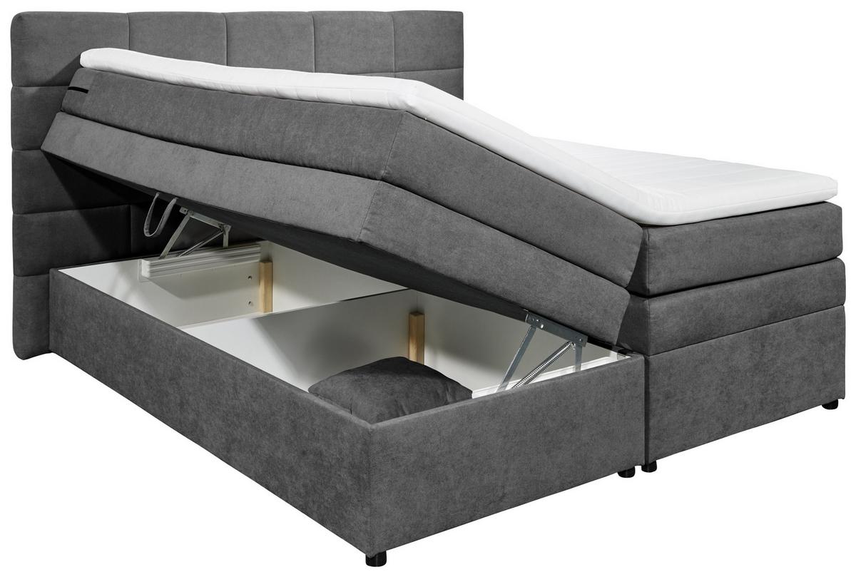 Boxspringbett Tacoma 3 inkl. Topper ca. 180x200cm Schlammf. - Schlammfarben, KONVENTIONELL, Kunststoff (180/200cm) - MID.YOU