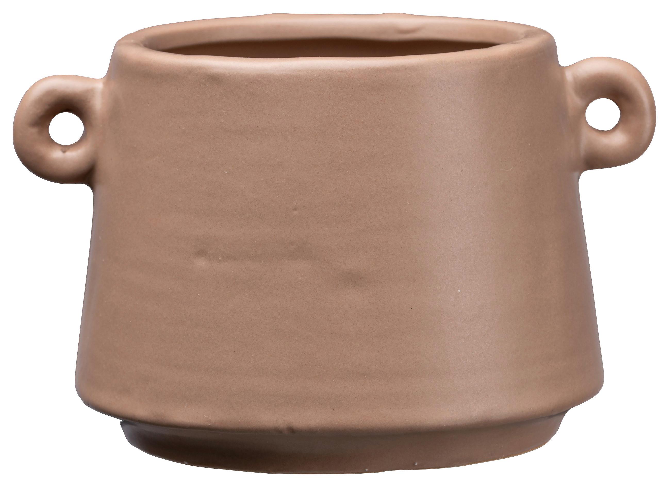 Übertopf Emma I in Hellbraun - Hellbraun, Basics, Keramik (11/9/7cm) - Modern Living