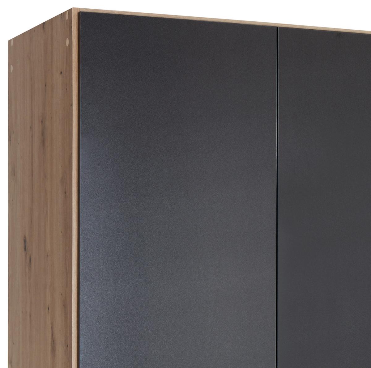 Omara Za Oblačila Celle Extra, Temno Siva, Barva Hrasta - srebrne barve/temno siva, Design, umetna masa/leseni material (136/197/54cm) - Mömax