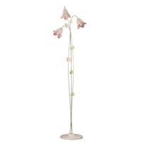 Stehleuchte Botton d'oro Weiß/Pink max. 6 Watt - Weiß, ROMANTIK / LANDHAUS, Glas/Metall (42/30/168cm)